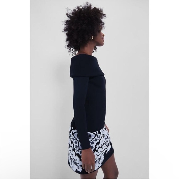 New NWT Tuckernuck Hyacinth House black knit off the shoulder Adrianna top XXS - Picture 15 of 16